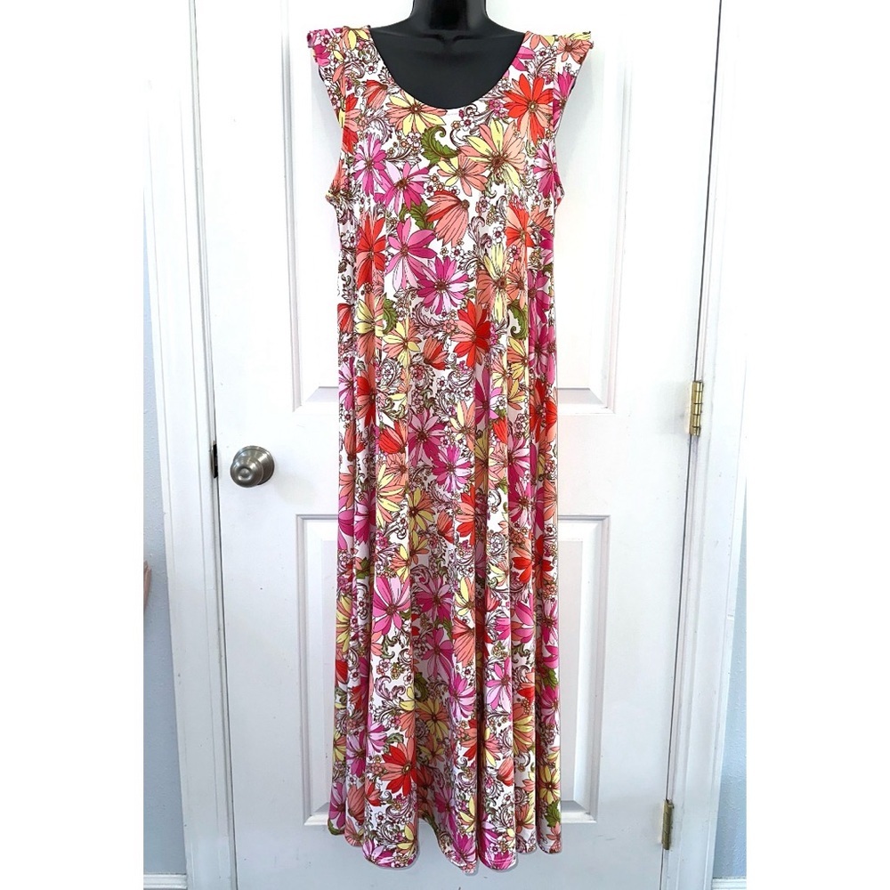 Emerald Multicolor Floral Maxi Dress
